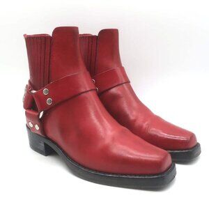 RE/DONE Cavalry Harness Boots Red Burnished Leather Size 38